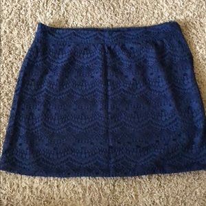 Navy blue lace skirt